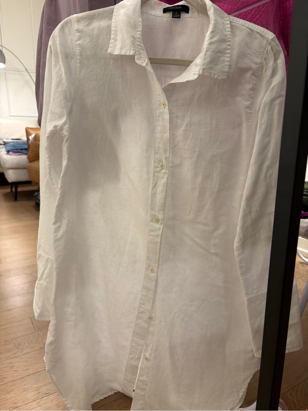 J. Crew White Collared Button-Down Shirt
